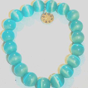 Ti Sento Milano Blue Glass Bead Stretch Layering Bracelet One Size